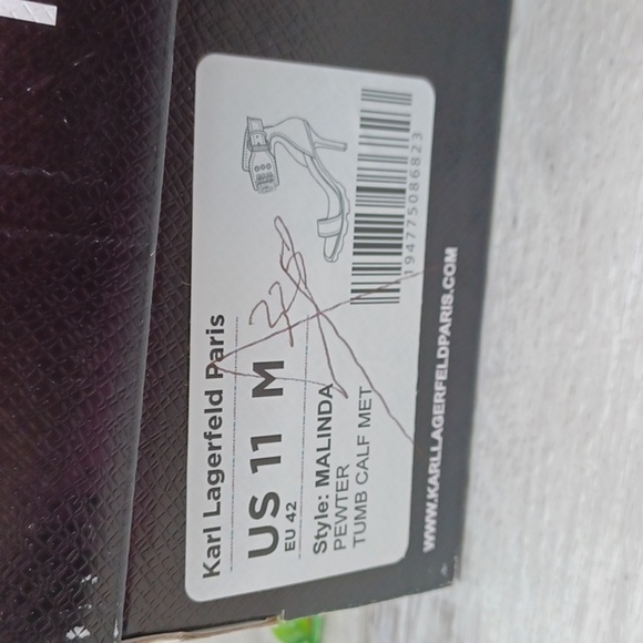 KARL LAGERFELD PARIS Malinda Embellished Ankle-Strap Dress Sandals NIB - Picture 13 of 13